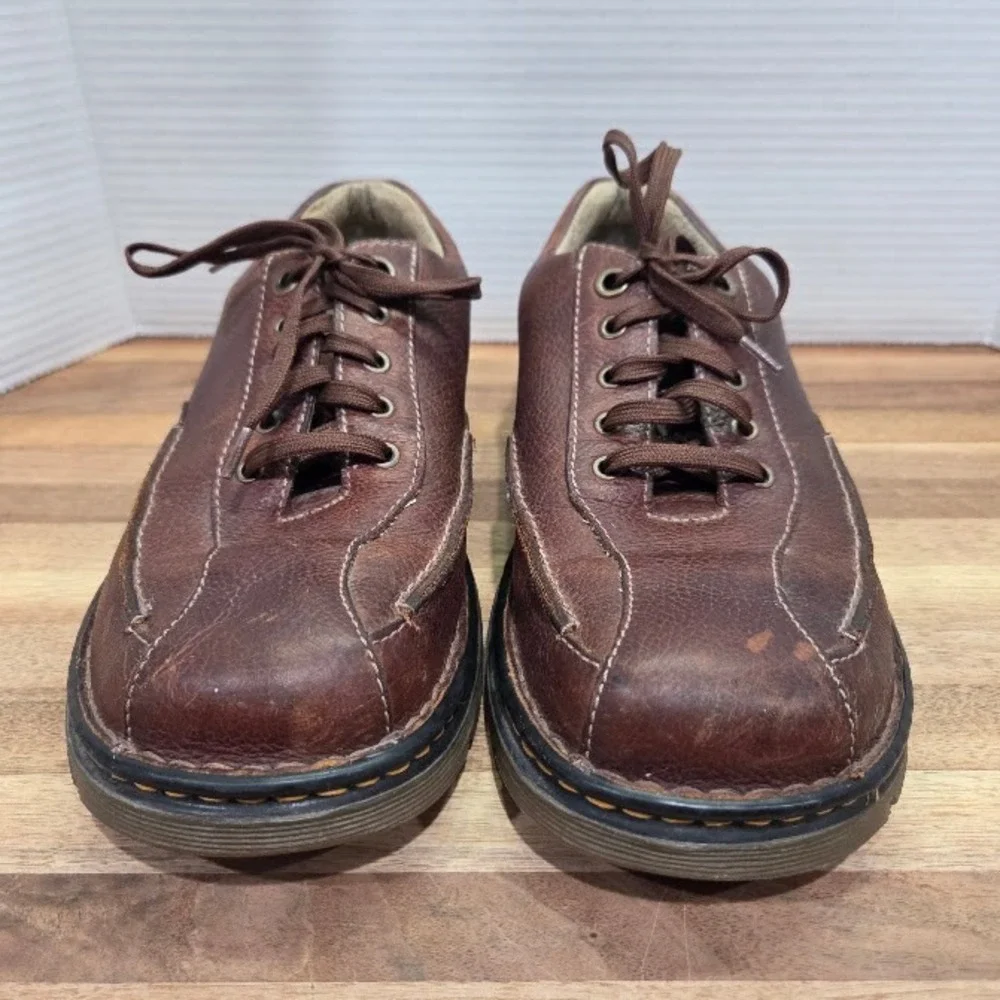 Dr Martens Oxford Men's 9 | Women's 10 Brown Leather Chunky Square Toe Y2K *READ